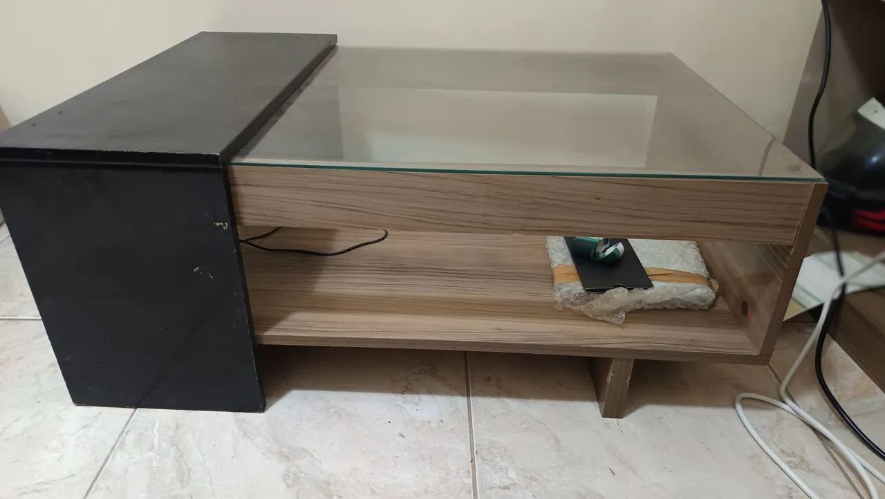 Kit com 2 Mesas de Cabeceira + Mesa de Centro com Vidro - Foto 2