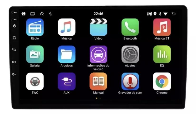 Central Multimídia Android 9 pol. Carplay e A. Auto sem fio Tiida