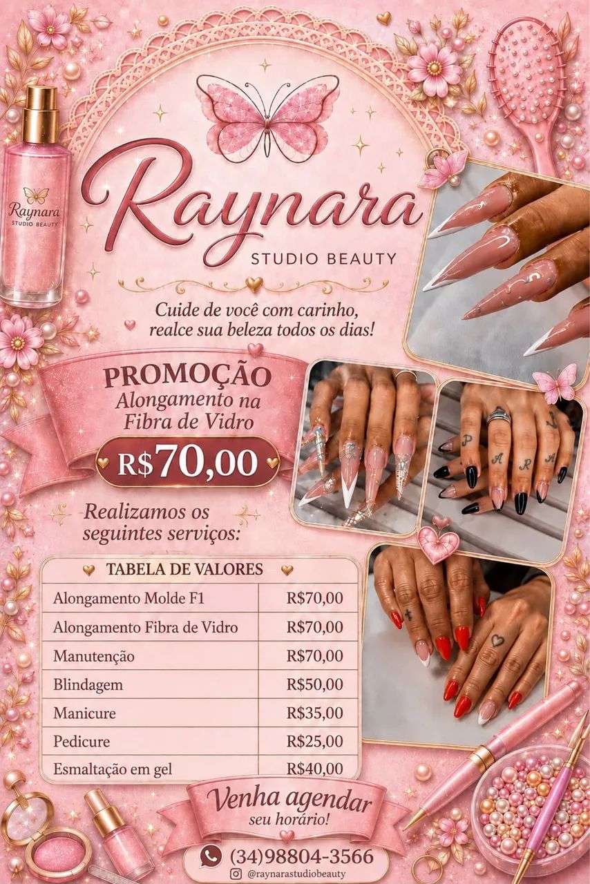 Alongamento de unha R$70,00