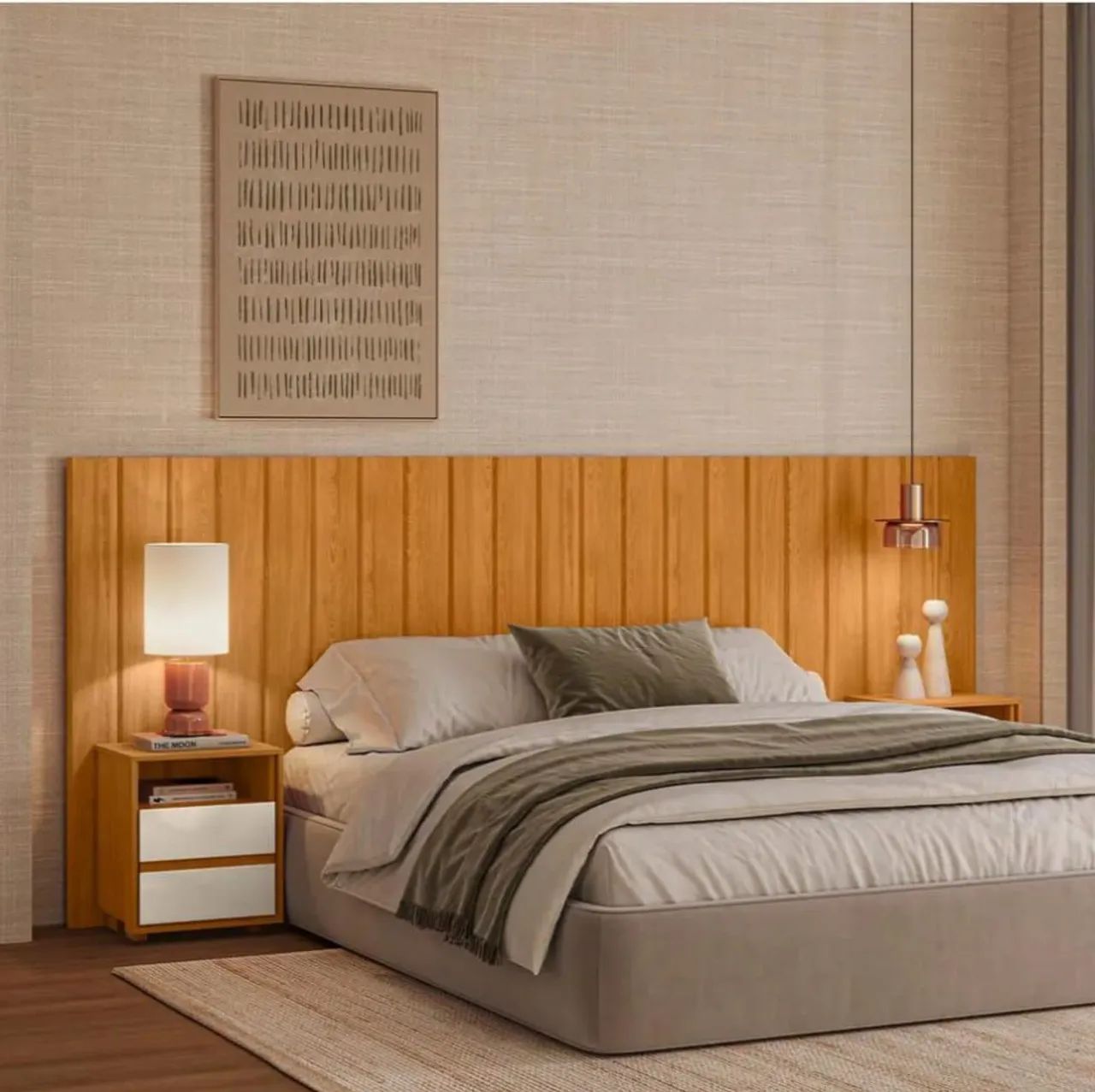 Cabeceira em madeira ripada (casal,Queen, king size)