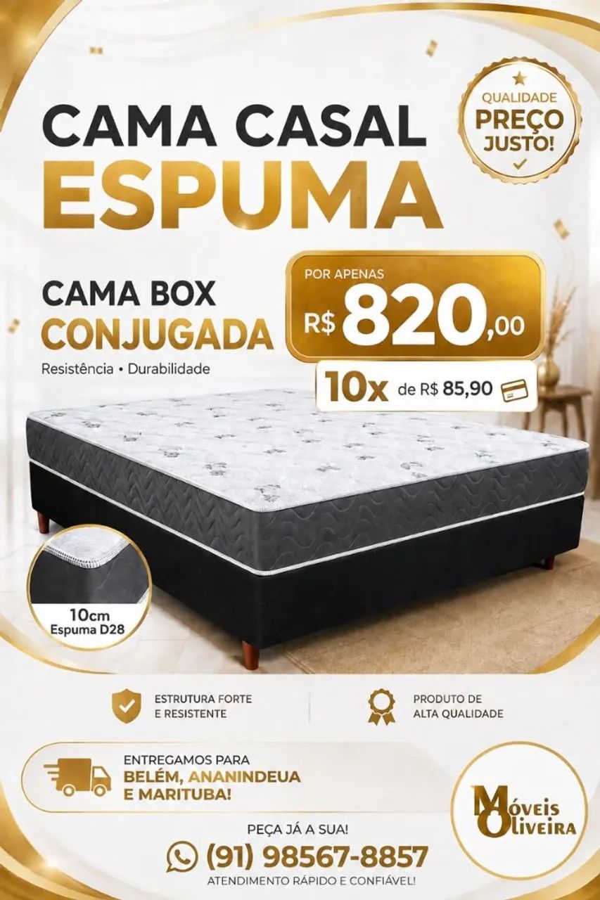 Camas Casal em Espuma. Entregamos HOJE!