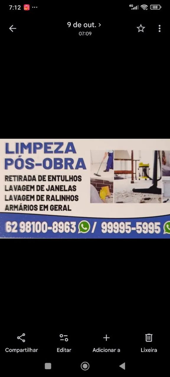 LIMPEZA PÓS OBRA SERVIÇO DE QUALIDADE 