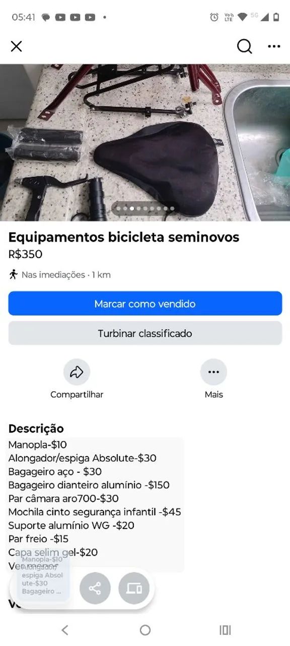 Peças de bicicleta.