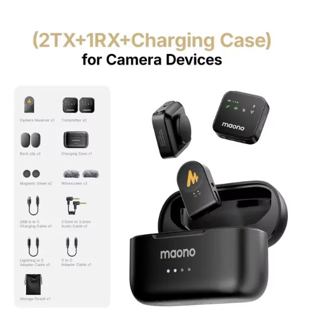 Microfone Lapela Maono T1 Plus Wm621 Kit Câmera Completo  - Foto 4