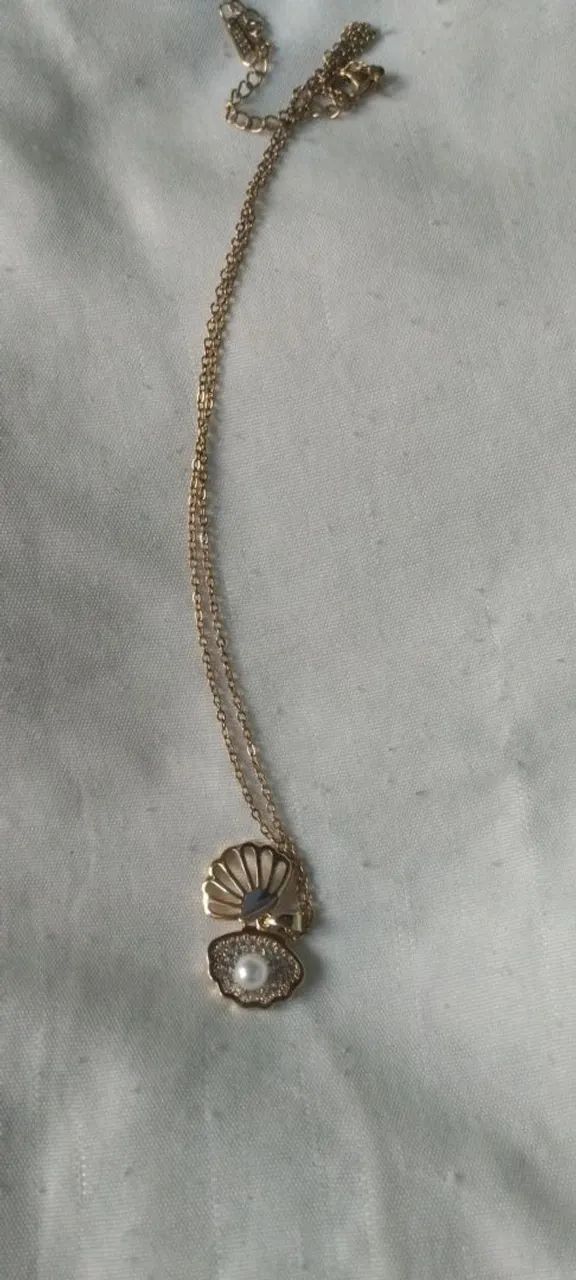Colar banho de ouro,pingente concha - Foto 3
