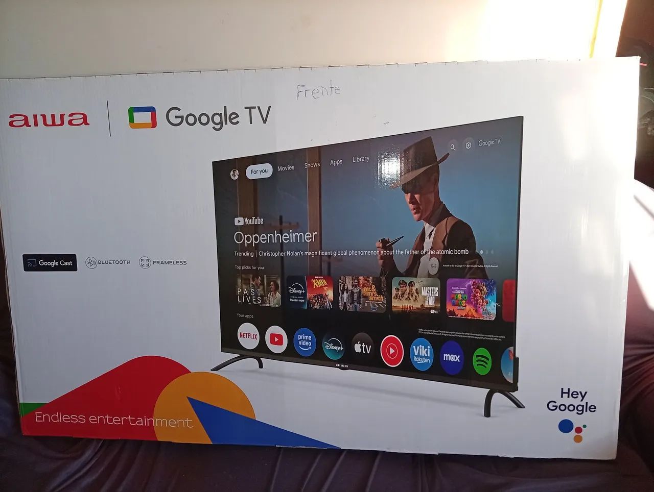 TV SMART 50 POLEGADAS AIWA GOOGLE CAST / BLUETOOTH/ FRAMELESS/ NOVA LACRADA.
