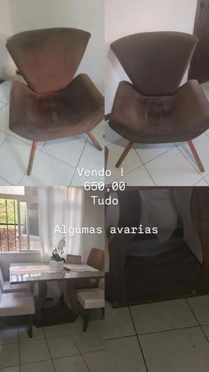 Mesa mais duas poltronas 