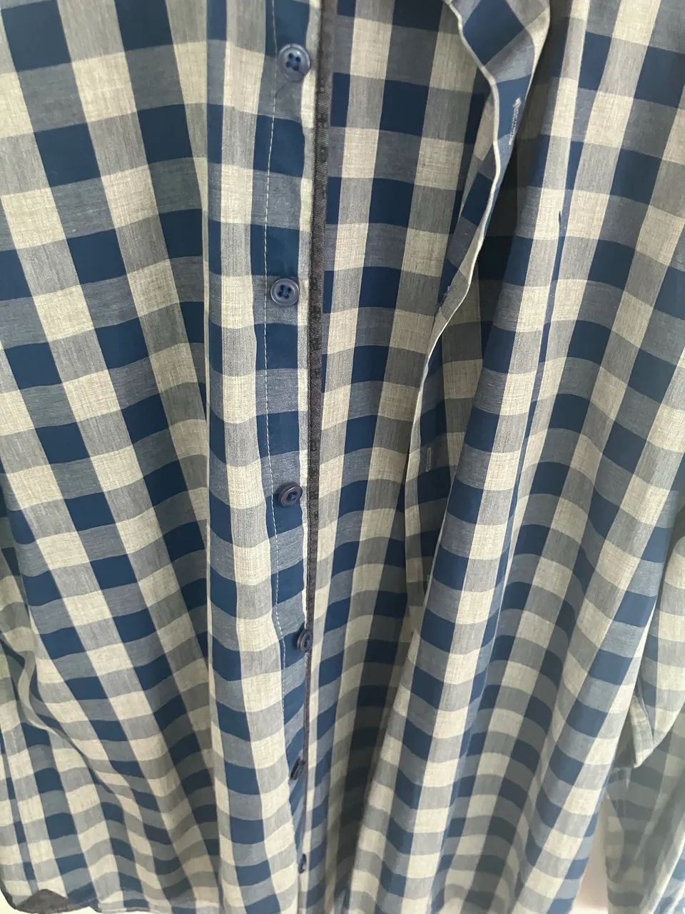Camisa Yacht Master Slim Fit - Xadrez Azul e Cinza - Foto 5