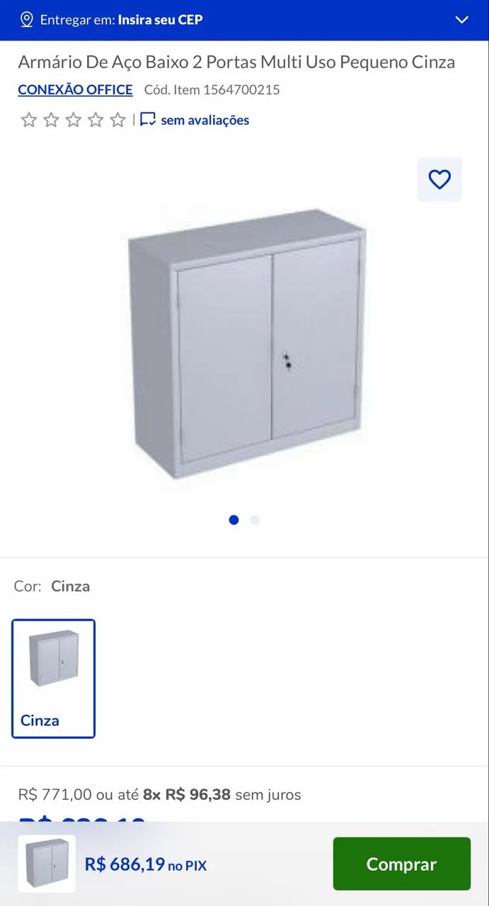Armário PA baixo de aço 