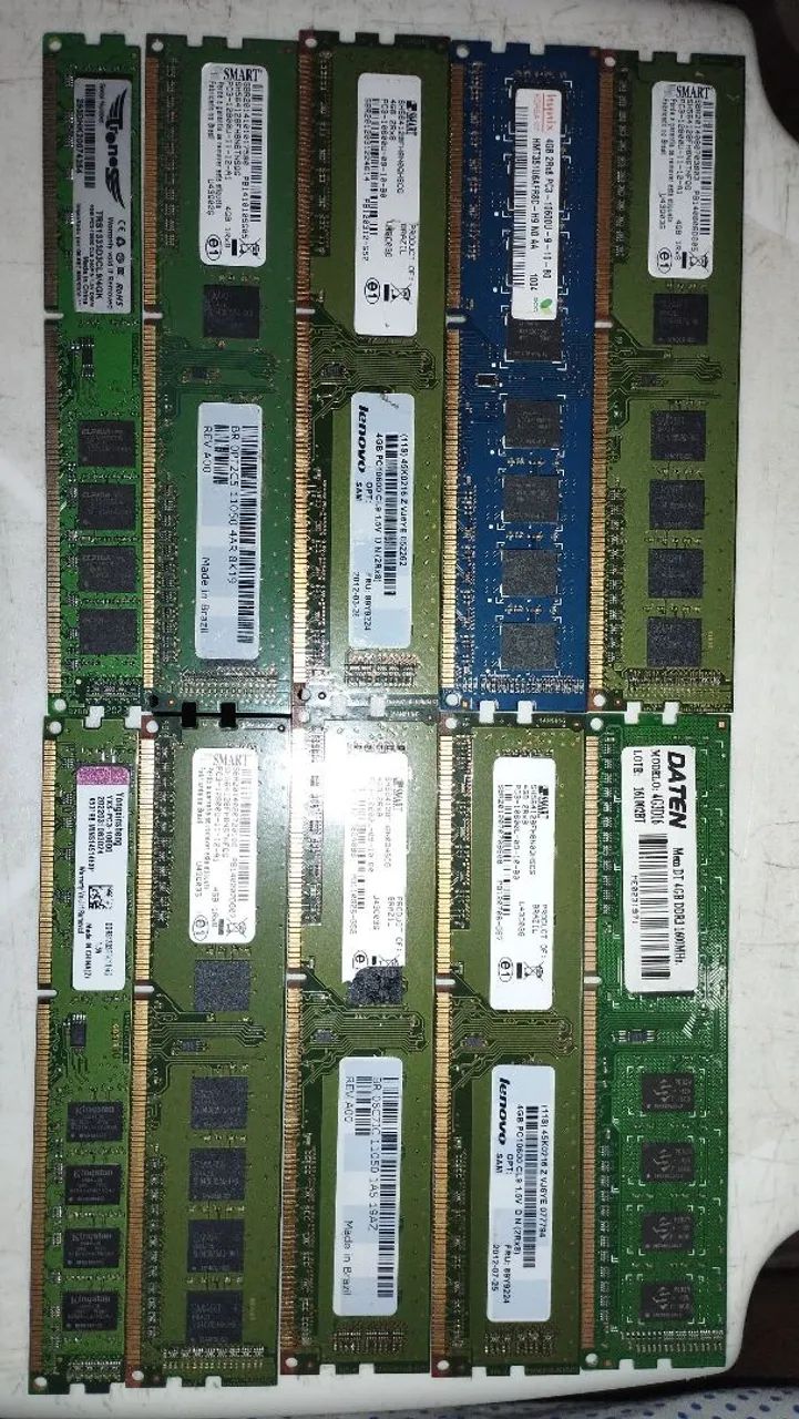 Lote de memórias DDR3 4GB PC