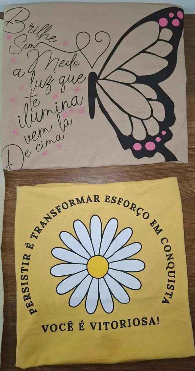 Kit 5 T-Shirts Femininas Estampadas Tamanho G1 - Foto 4