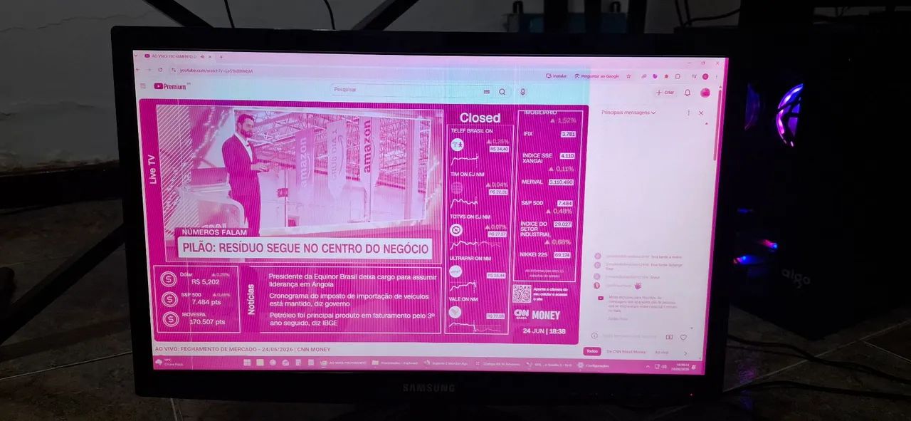 2 monitores Samsung 22"  (com defeito - imagem desfocada) - Foto 2