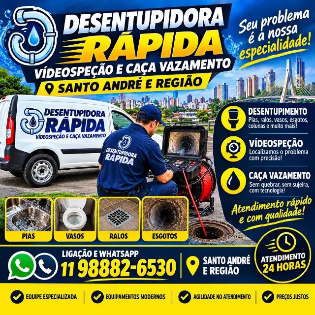 Desentupidora e caça vazamento 