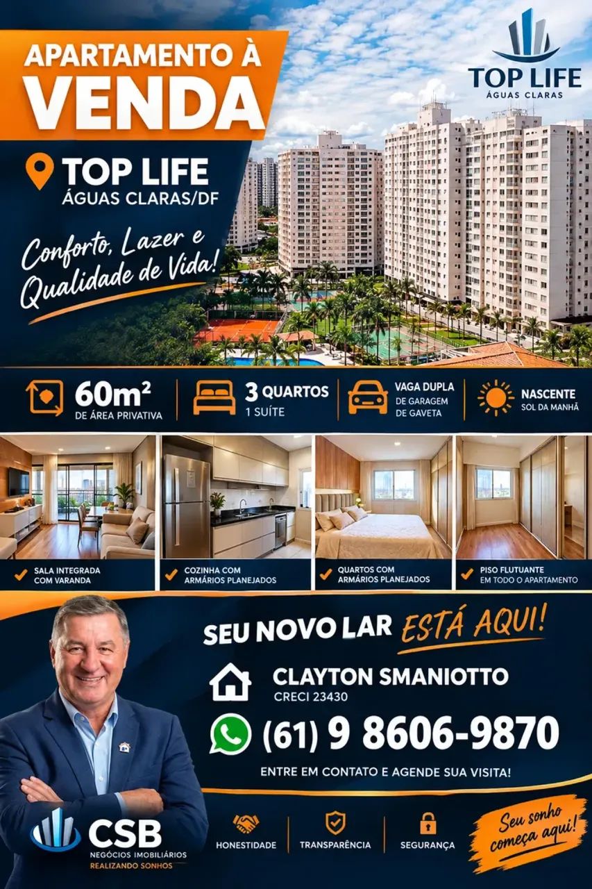 TOP LIVE ÁGUAS CLARAS - 3 QUARTOS 1 SUÍTE