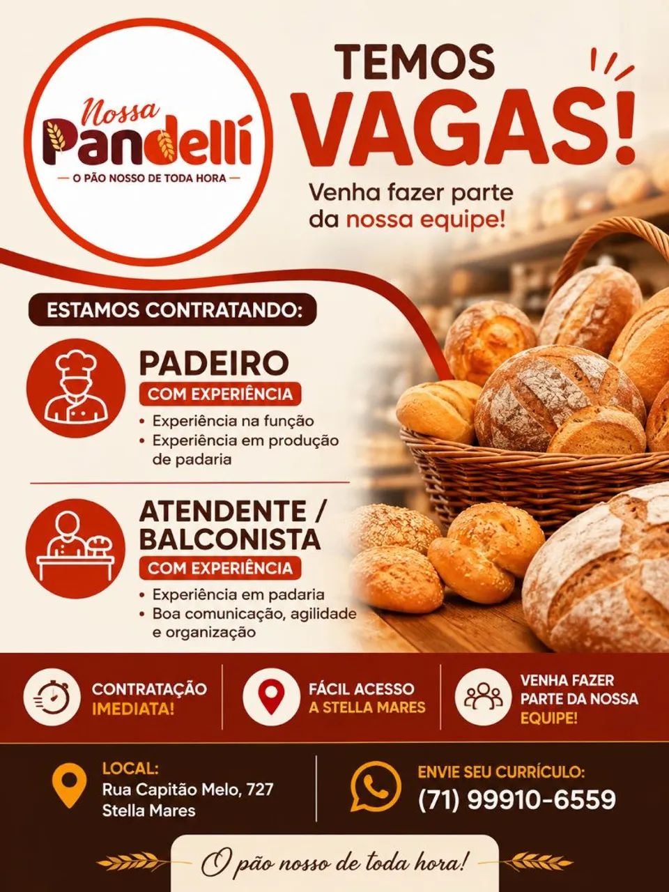 Contratação imediata 