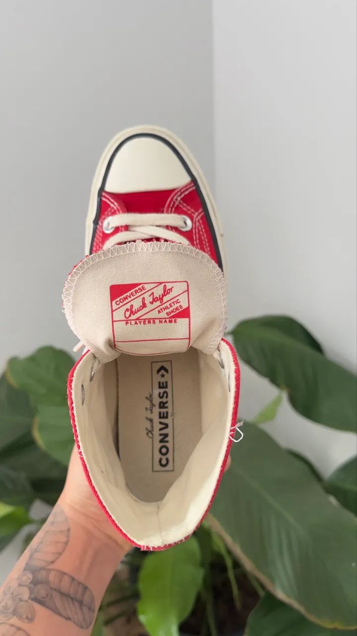 All Star vermelho cano alto plataforma  - Foto 3