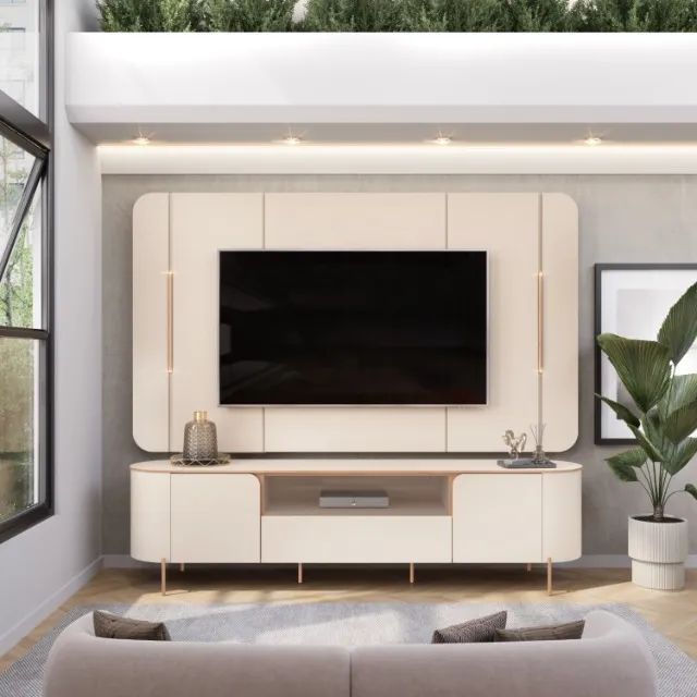 Bancada c/ Painel p/ TV Areta 100%MDF. - Foto 2