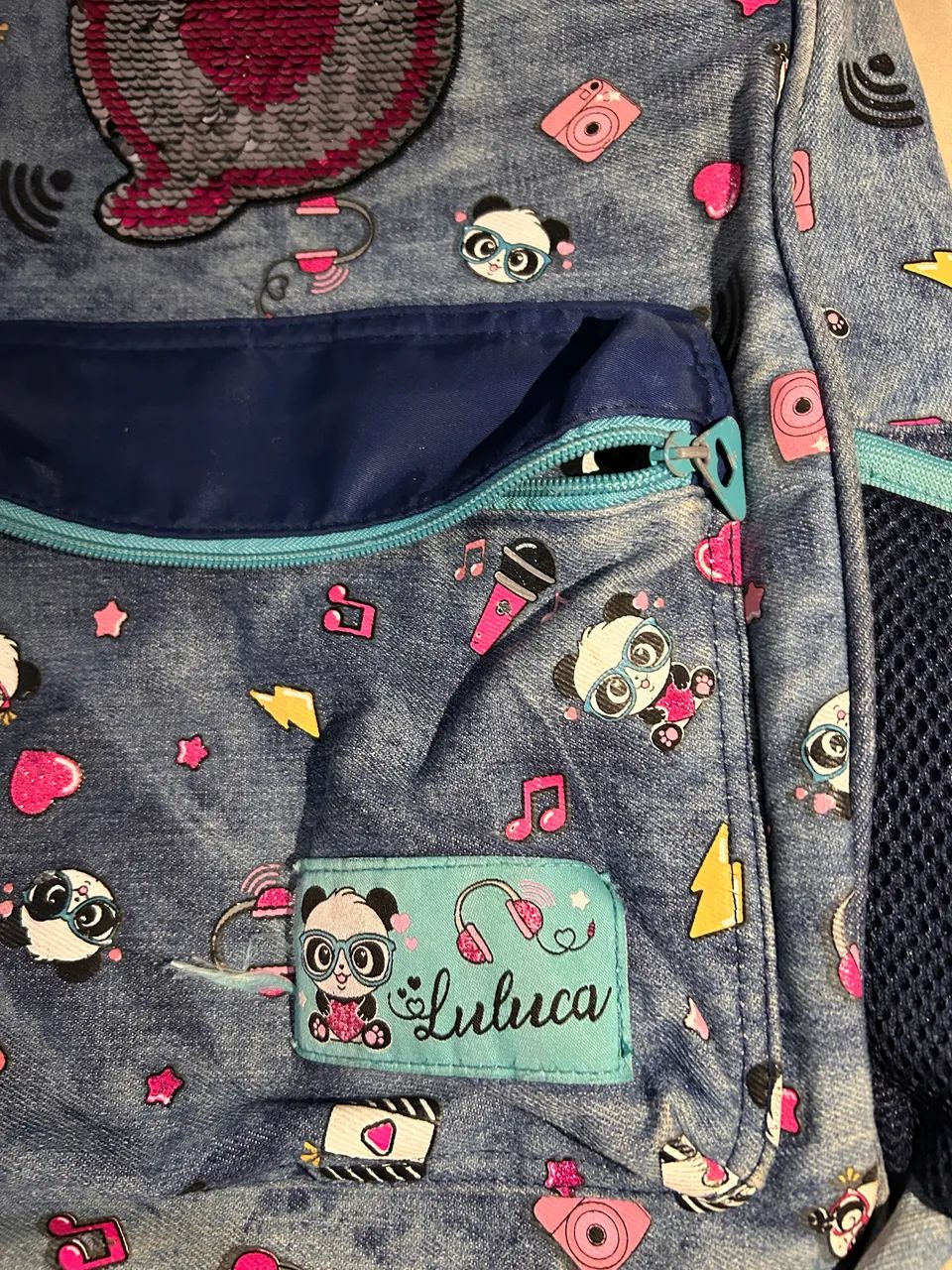 Mochila da Luluca Jeans grande - Foto 3