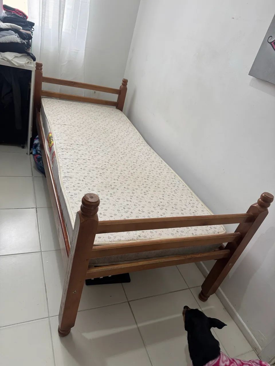 cama solteiro madeira + colchão  - Foto 2