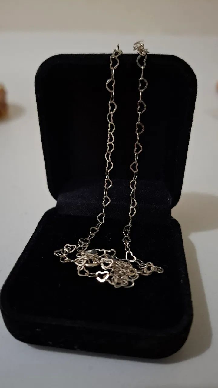 Chocker Corações Prata 925