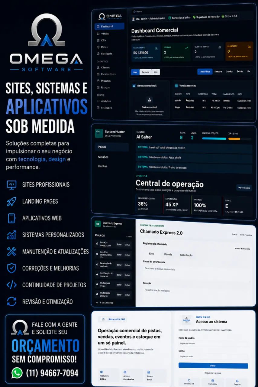 Desenvodor de Sistemas e Sites sob Medida