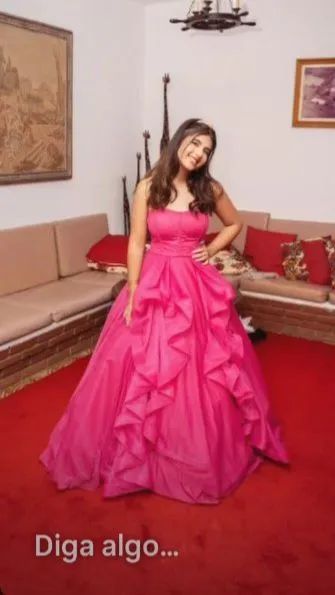 Vestido de Festa 15 Anos / Debutante Rosa Pink - Tam. P/M 2