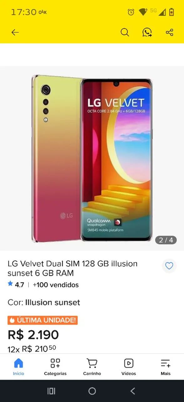 Celular LG VELVET funciona perfeitamente,livre pra qualquer teste - Foto 4