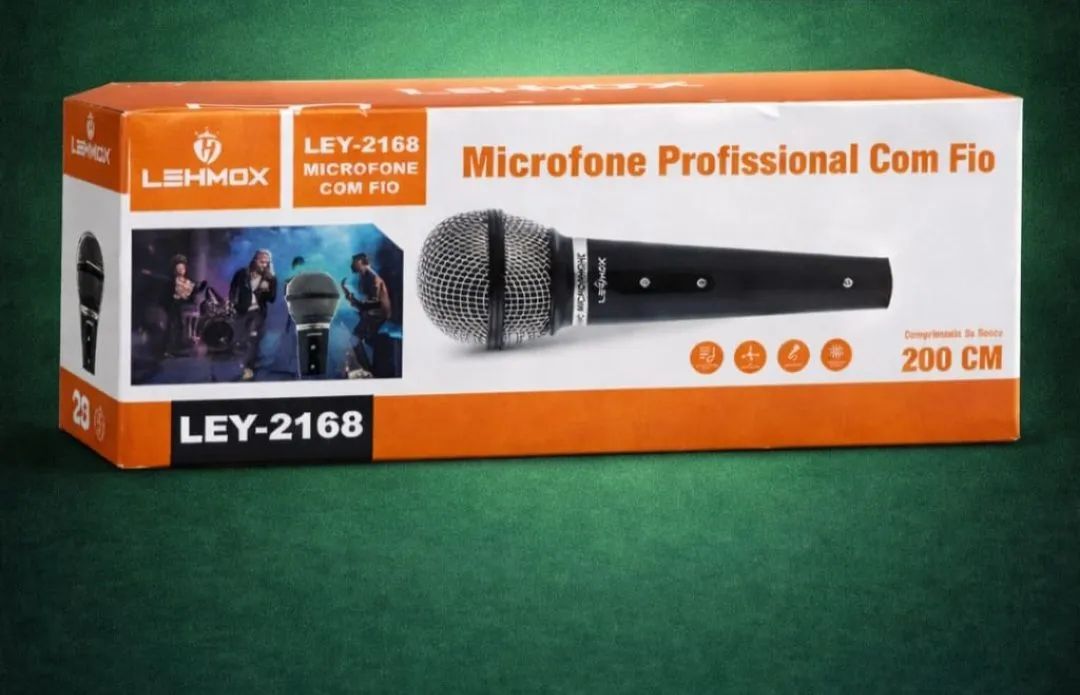 Microfone com fio 2 Metros.