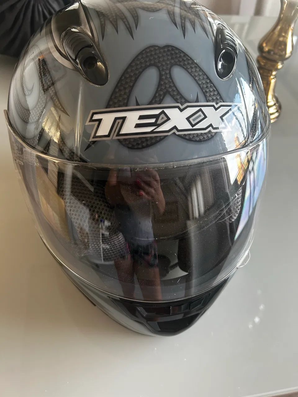 Capacete preto e cinza  - Foto 3