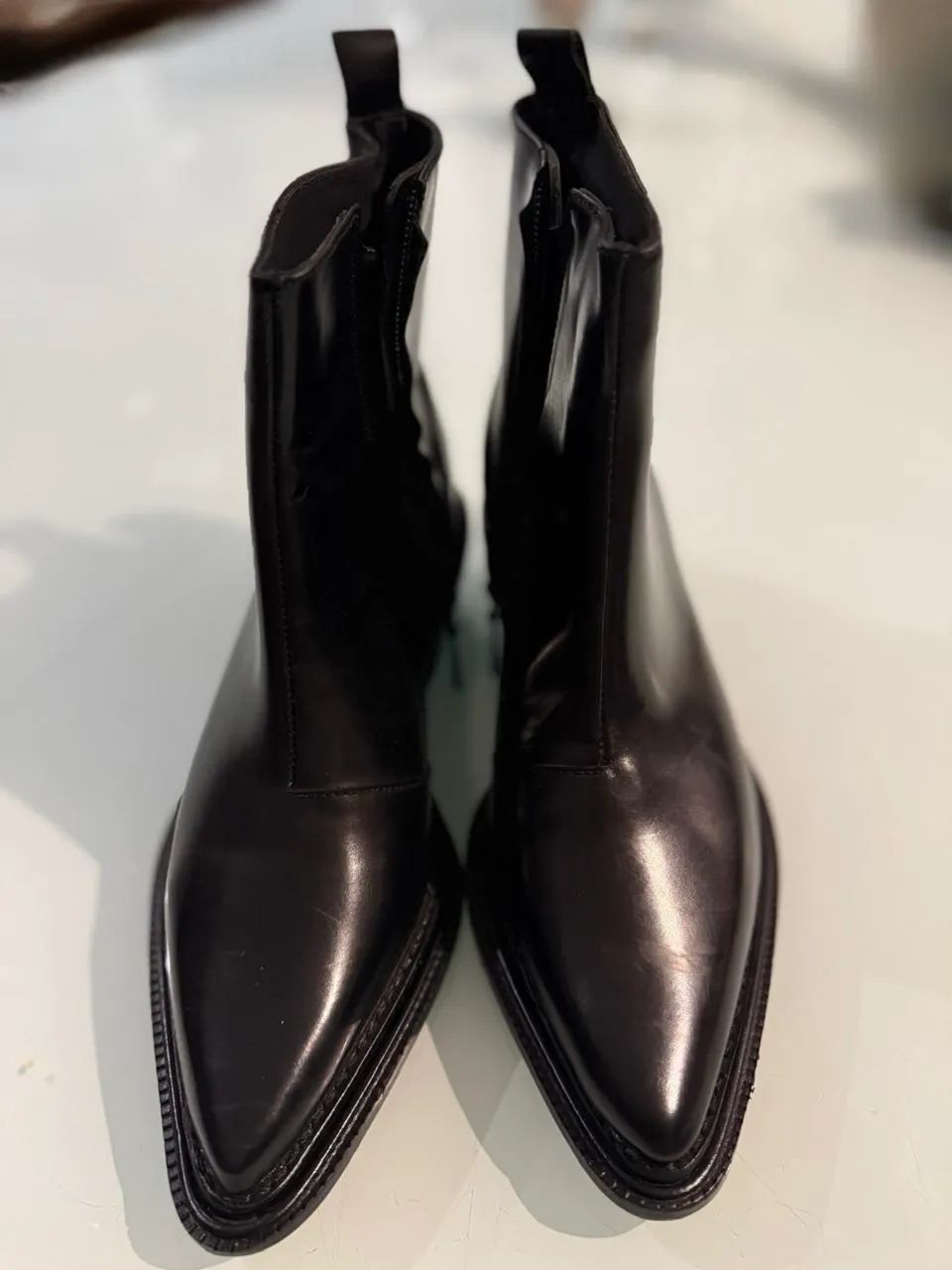 Bota De Couro Animale Preto Liso tam. 35 - Foto 5