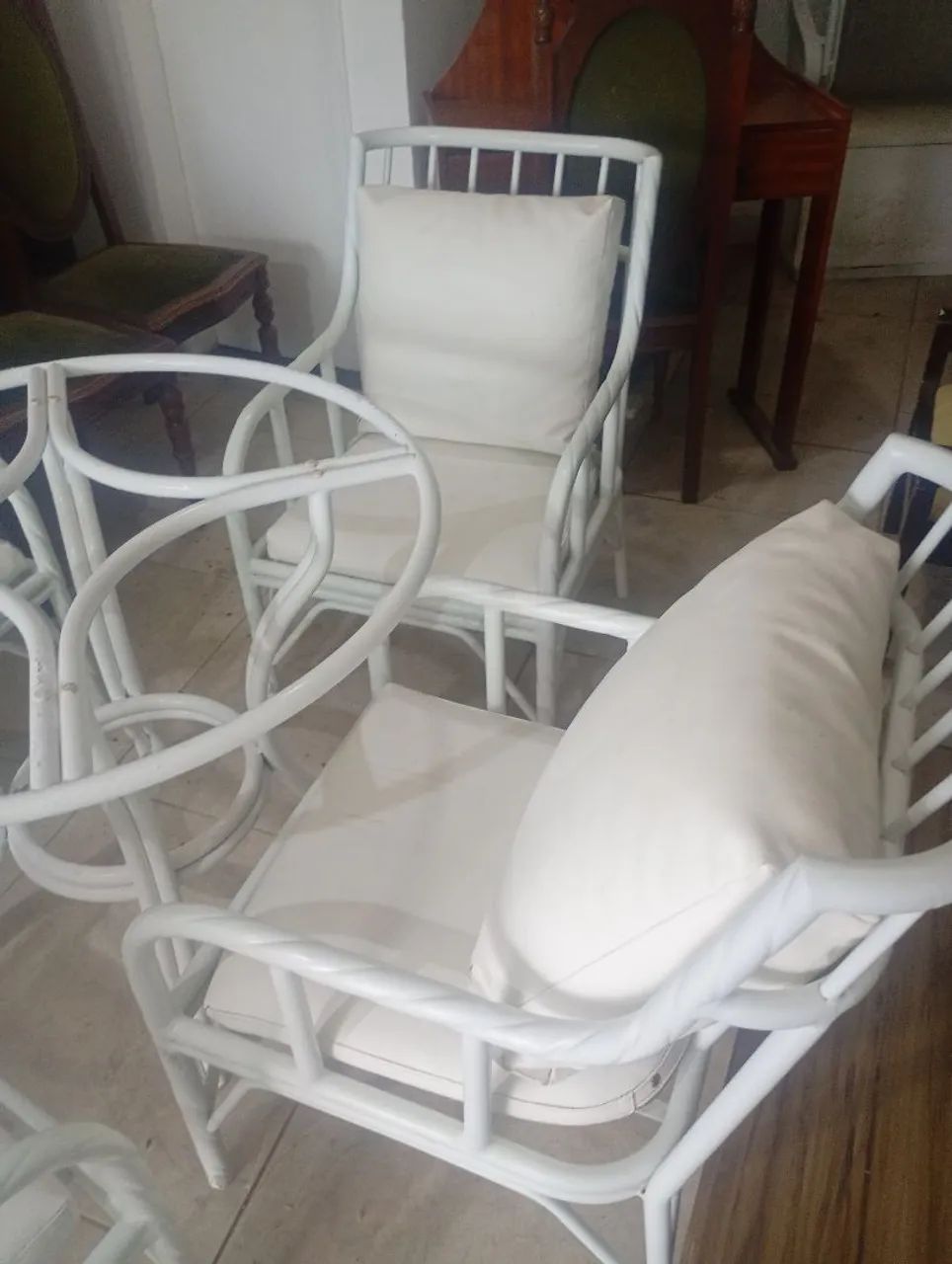 Mesa e quatro cadeiras em aluminio - Foto 4