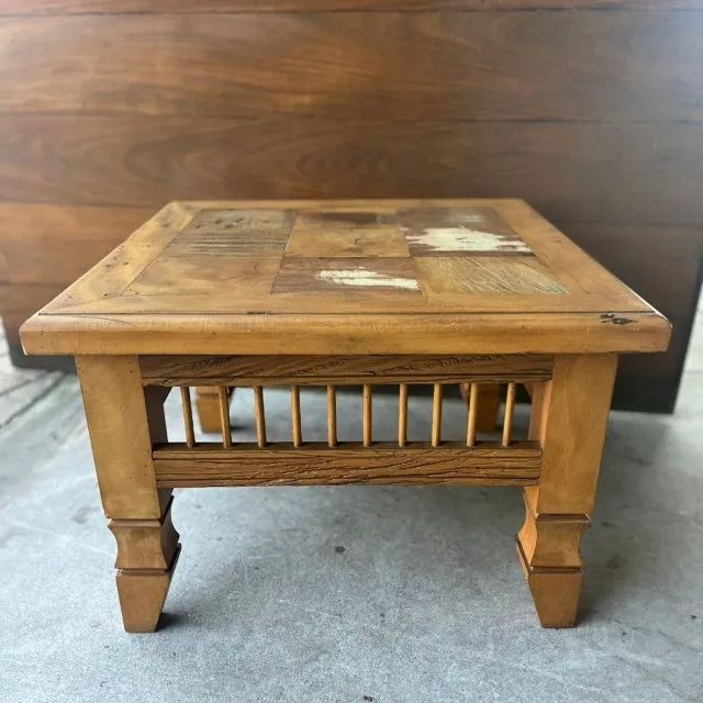 Mesa de Centro Em Madeira Maciça Peroba Rosa 66x66x44cm - Foto 5