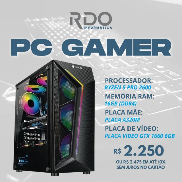 自作PC　RYZEN5 2600X・8GB・128GB・GTX950・WIN11 Computador Gamer - Ryzen 5 Pro 2600 - 16gb ddr 4 - Ssd 480 - Gtx