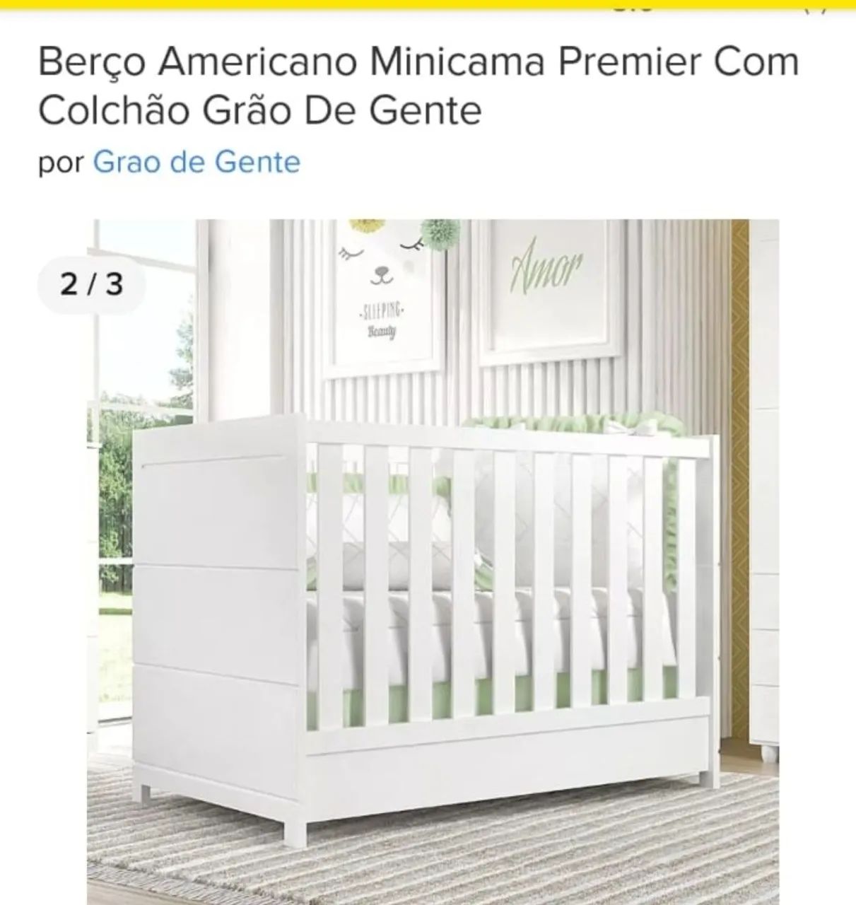 Berço branco da Grão de Gente - Foto 2