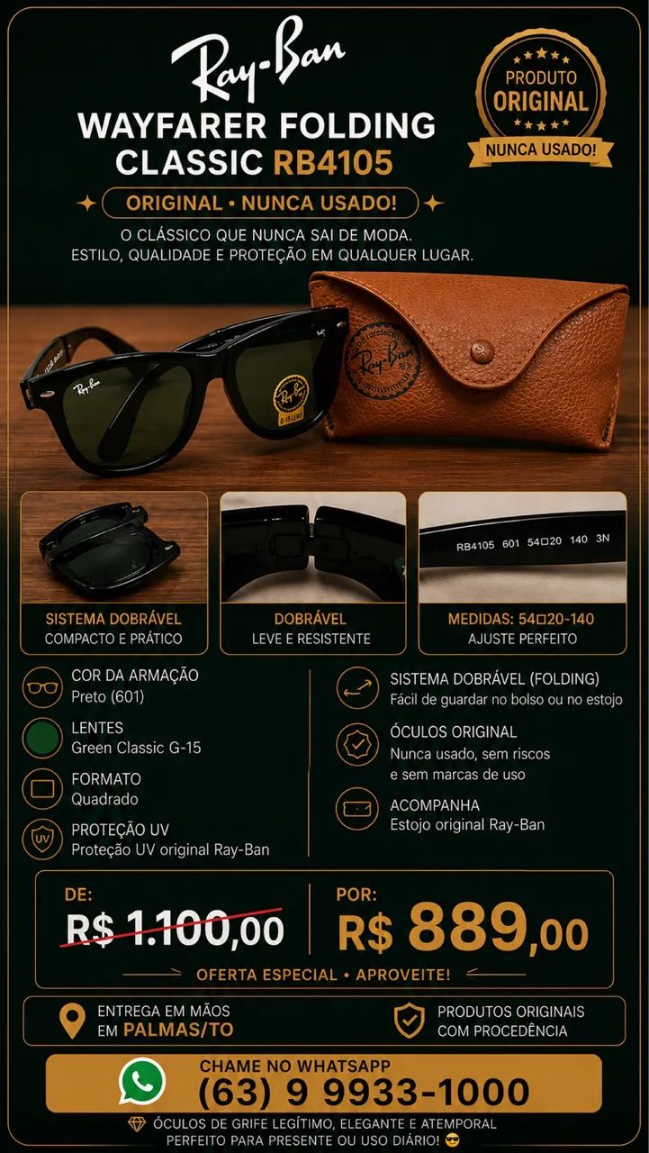 Ray-Ban RB4105 Wayfarer Folding Classic - Original