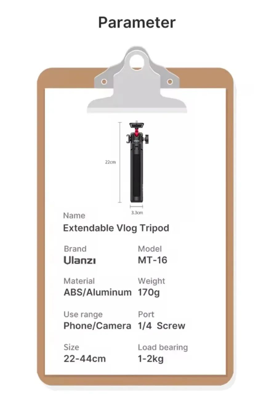 Tripé Ulanzi MT 16 Extensível para Vlog Selfie com Suporte  - Foto 6