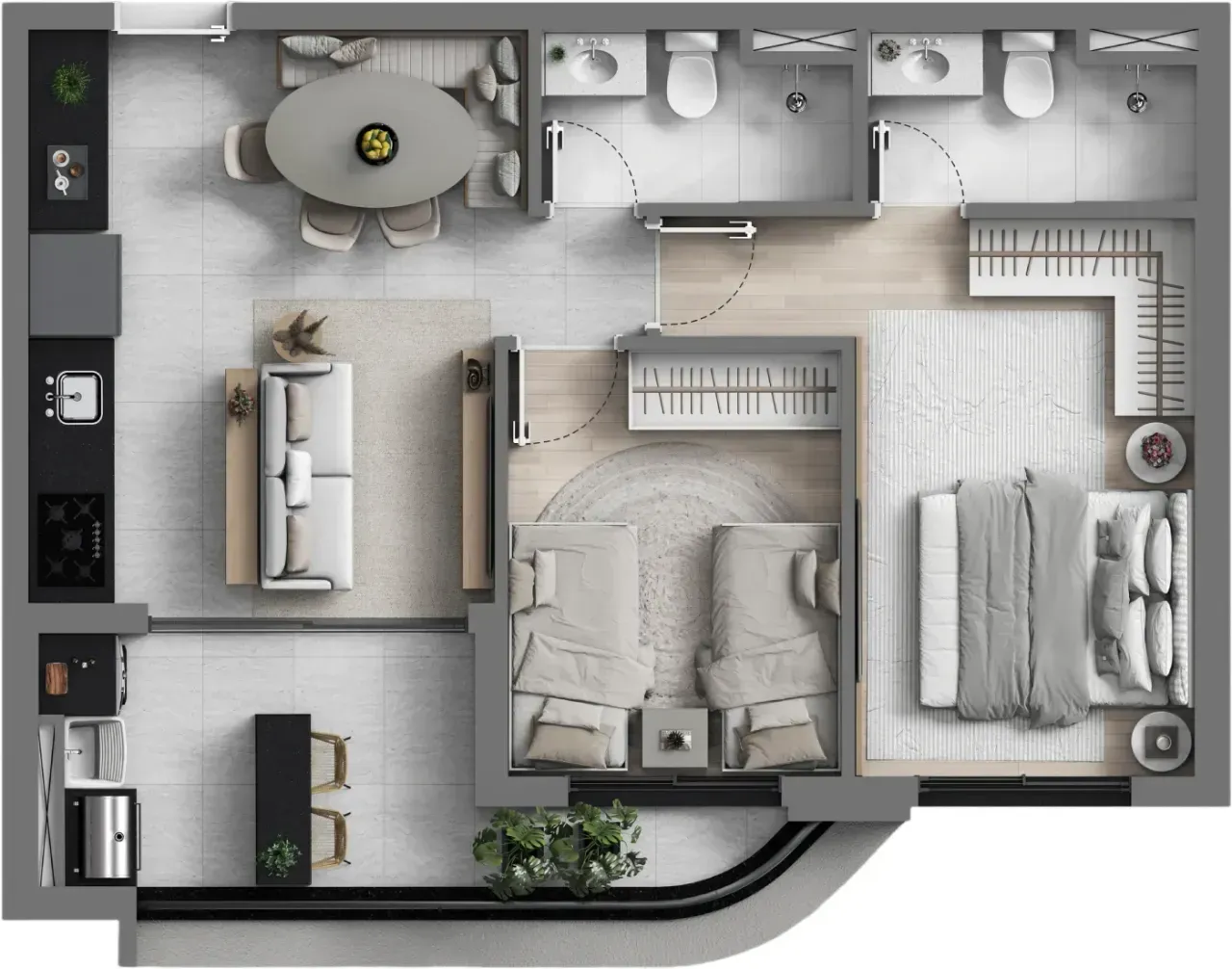 PLANTA 58m²