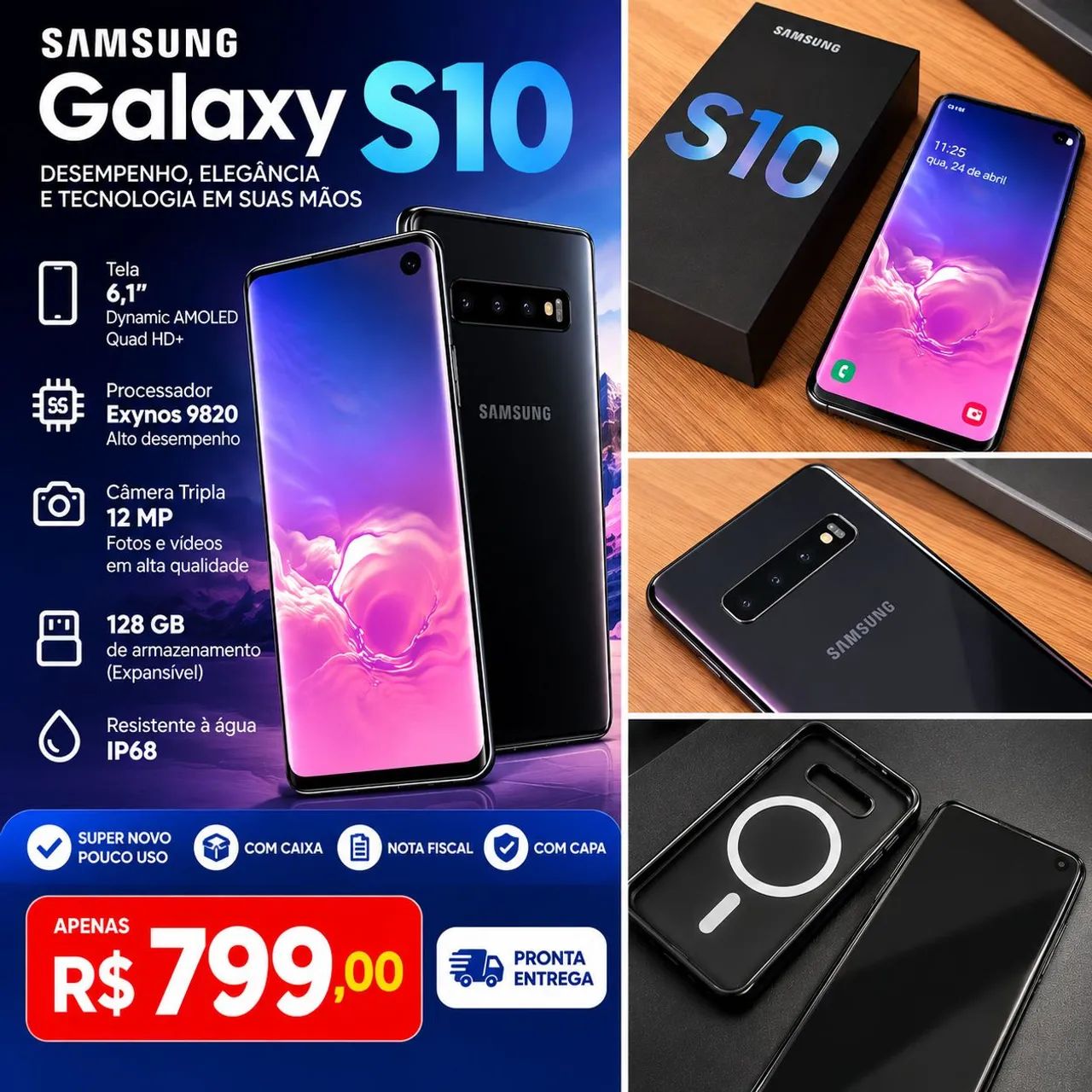 ABAIXOU!  CELULAR SAMSUNG GALAXY S10 