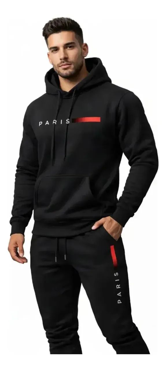 Conjunto Moletom Com Capuz E Calça Jogger Paris - Foto 5
