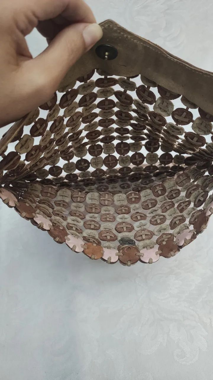 Bolsa clutch artesanal em couro feira a mão - Foto 5