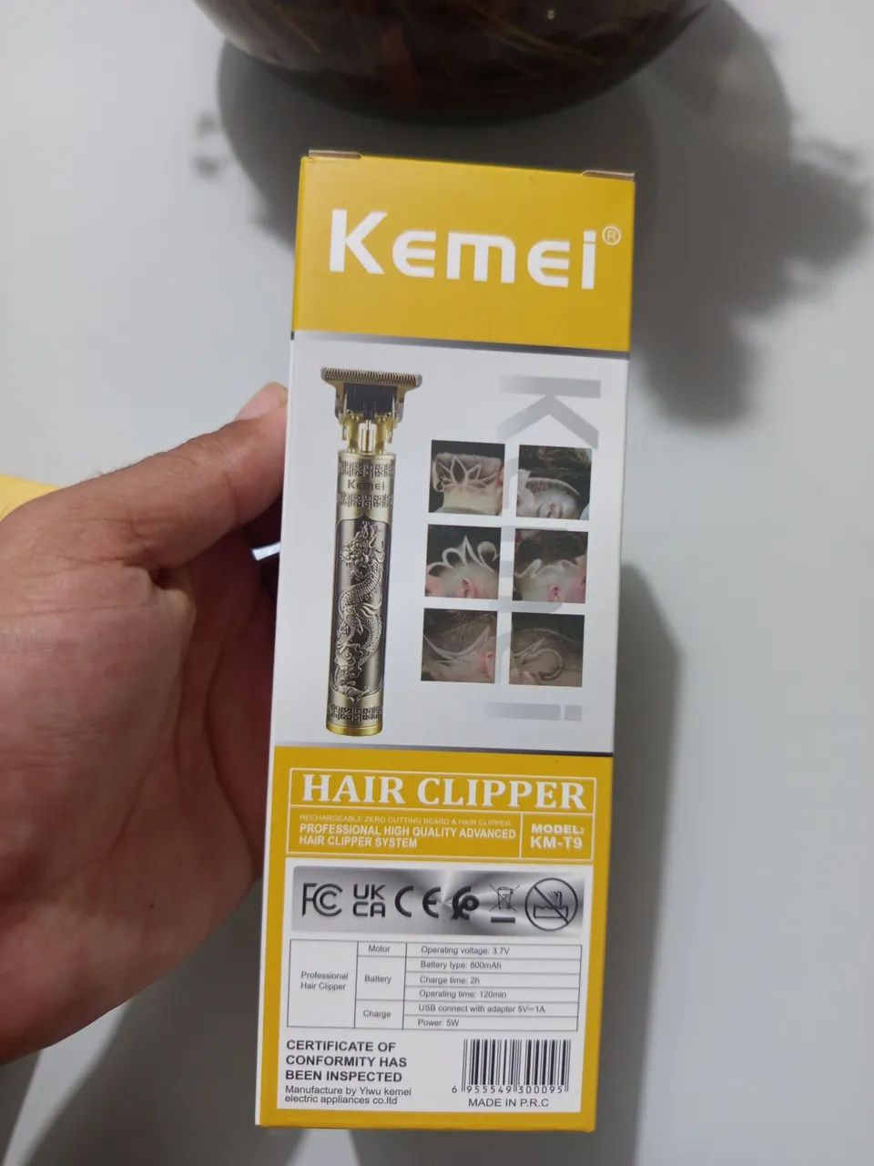 Máquina de detalhe barbear Kemei Km-T9 dragãozinho  - Foto 3