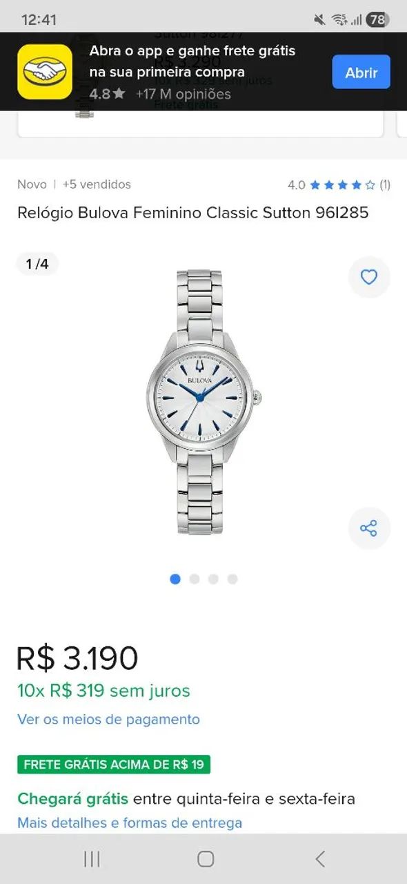 Relógio bulova feminino