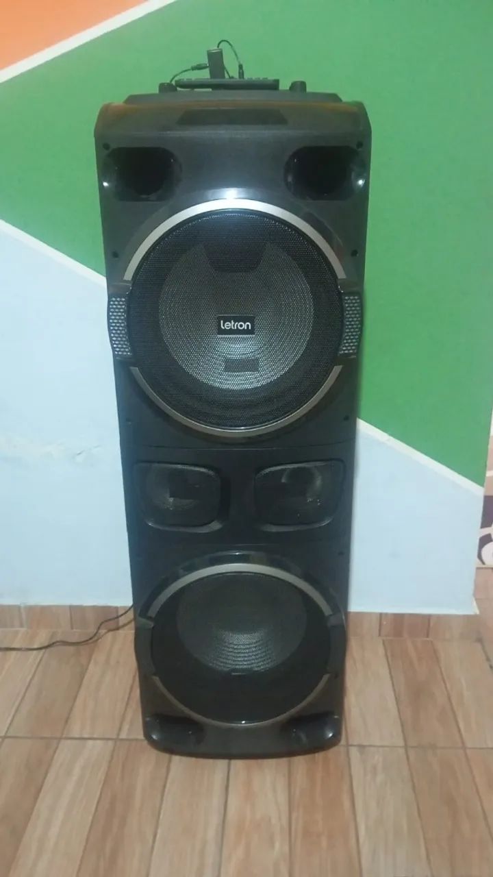 Caixa de Som Letron 2200W - Bluetooth, Karaokê e LED - Foto 3