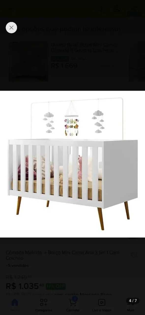 Berço que vira mini cama