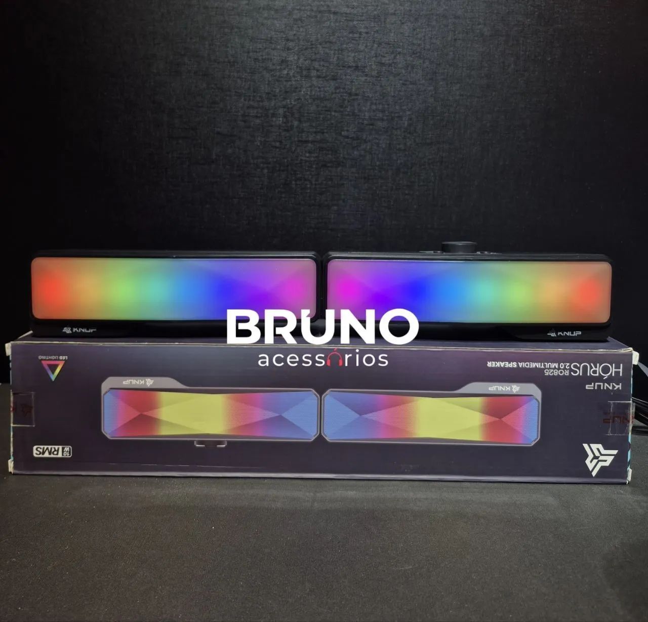 Caixa de som gamer multimidia 2.0 com Led RGB para computador e notebook  - Foto 3