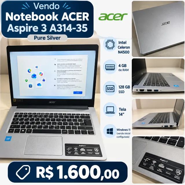 Notebook Acer 14 ssd - Notebooks - Praia de Itaparica, Vila Velha