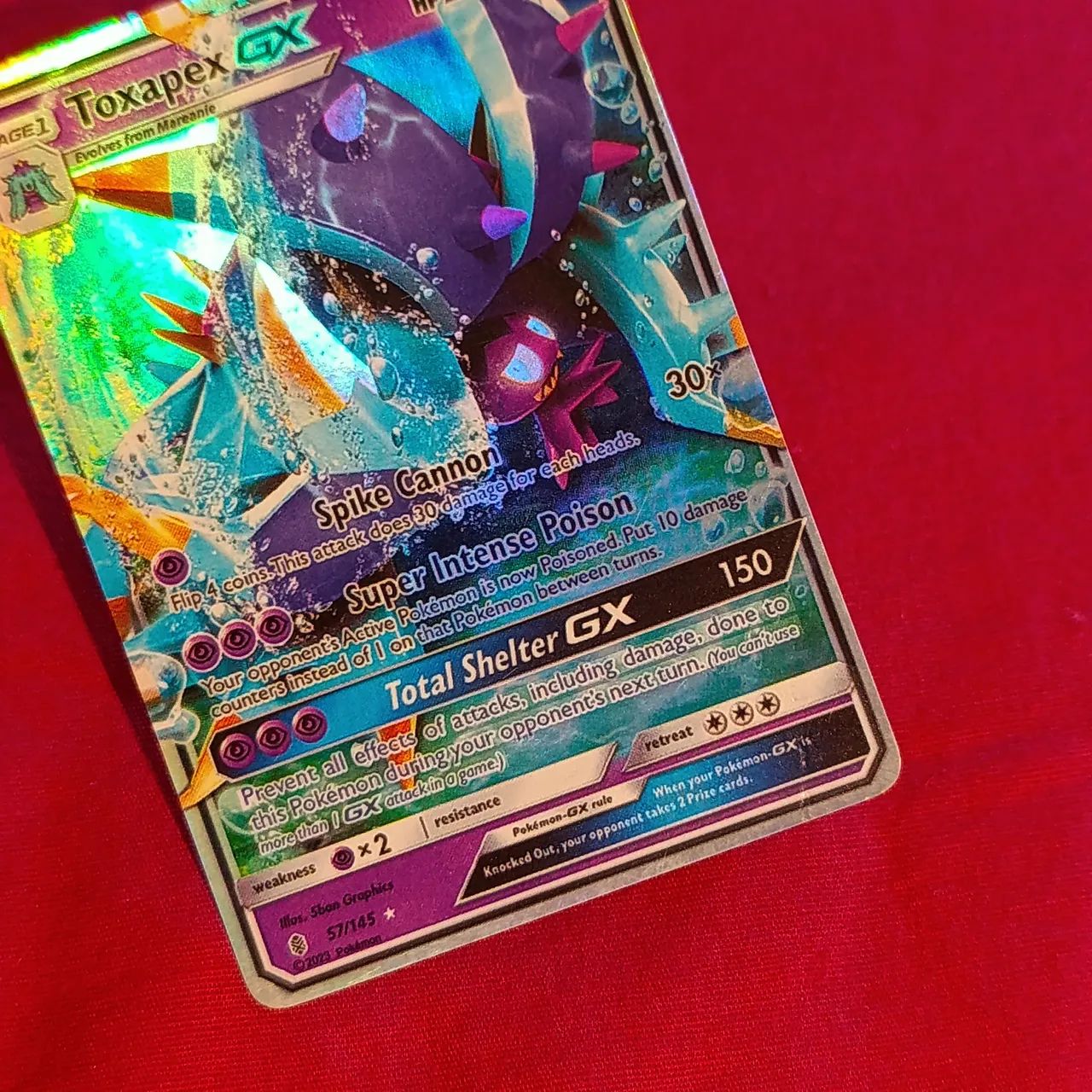 Toxapex Full Art Gx 57/145 Carta Pokémon Tcg - Hobbies e coleções
