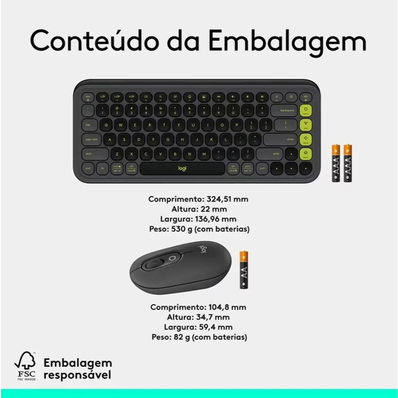 Teclado e  mouse Logitech POP Icon, 920-013056 - Grafite