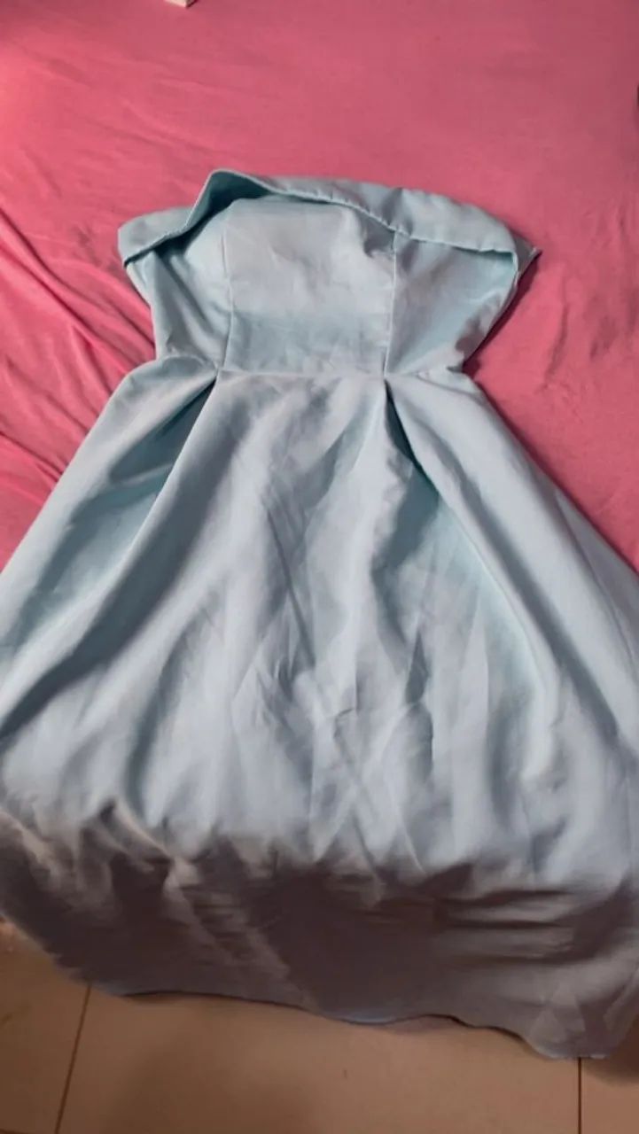 Vestido Azul Claro Liso - Foto 3