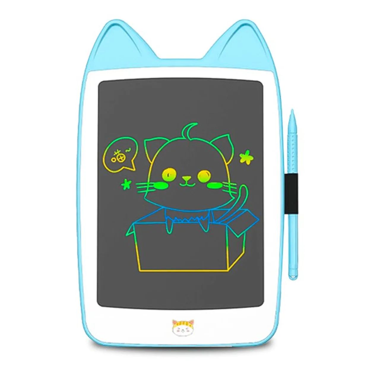 Lousa Mágica Gatinho LCD 10 Polegadas Infantil Tablet de Desenho com Caneta Azul<br>